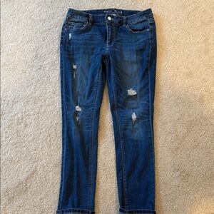 WHBM Women's Blue Distressed Jeans